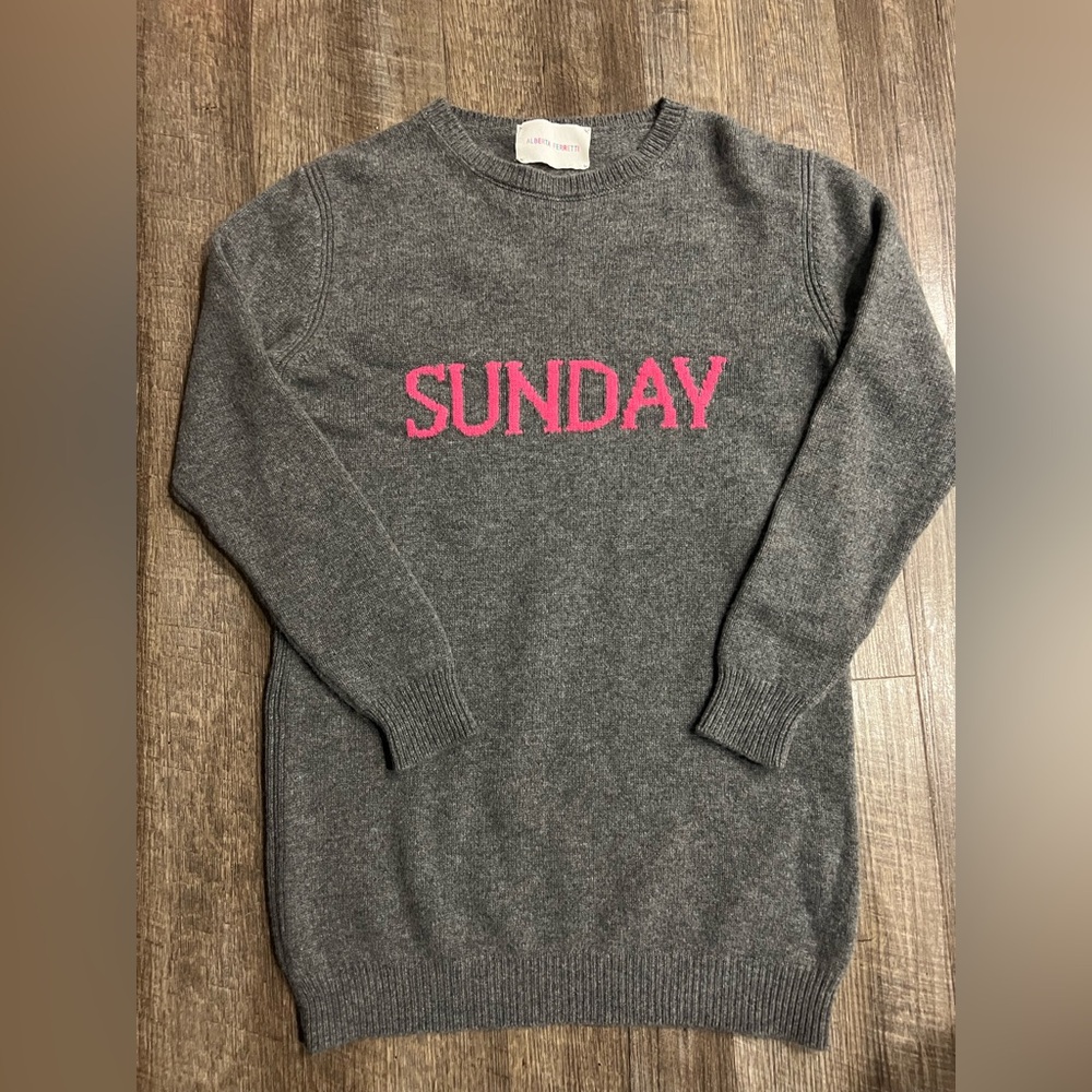 Alberta Ferretti Charcoal Sweater with Pink 'Sunday'